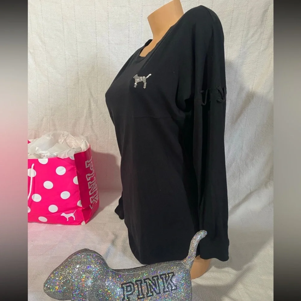 NWT VS PINK XS CREW LONG SLEEVE TSHIRT - Picture 4 of 6